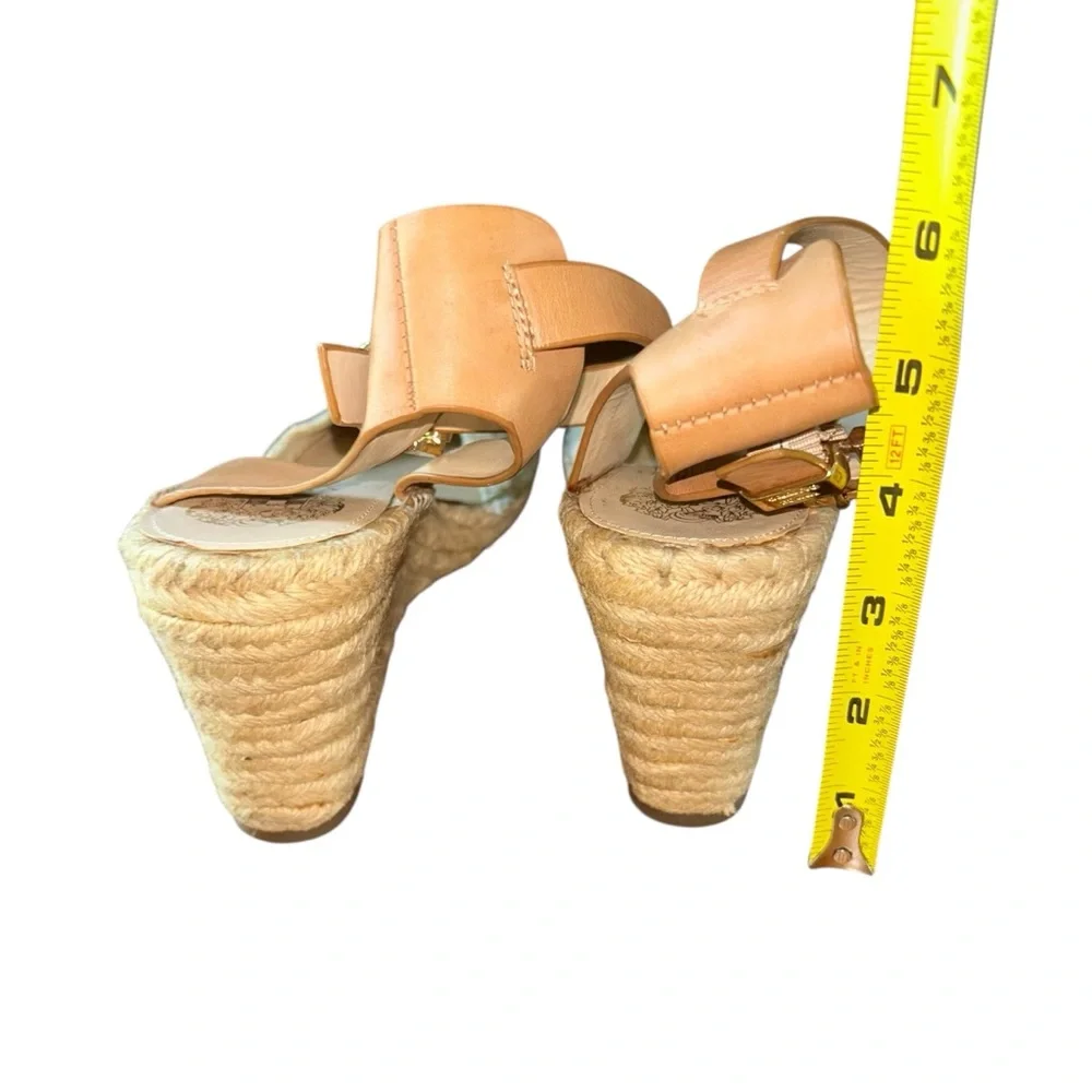 Vince Camuto Tesa Espadrille Wedge Sandals Cream Lace Leather Ankle Strap 9‎ 39